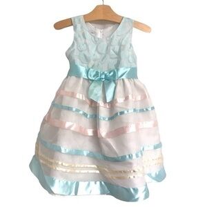 Bonnie Jean Dress Size 5 Aqua Color